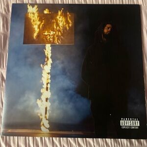 Vinyl Record with Fiery Artwork